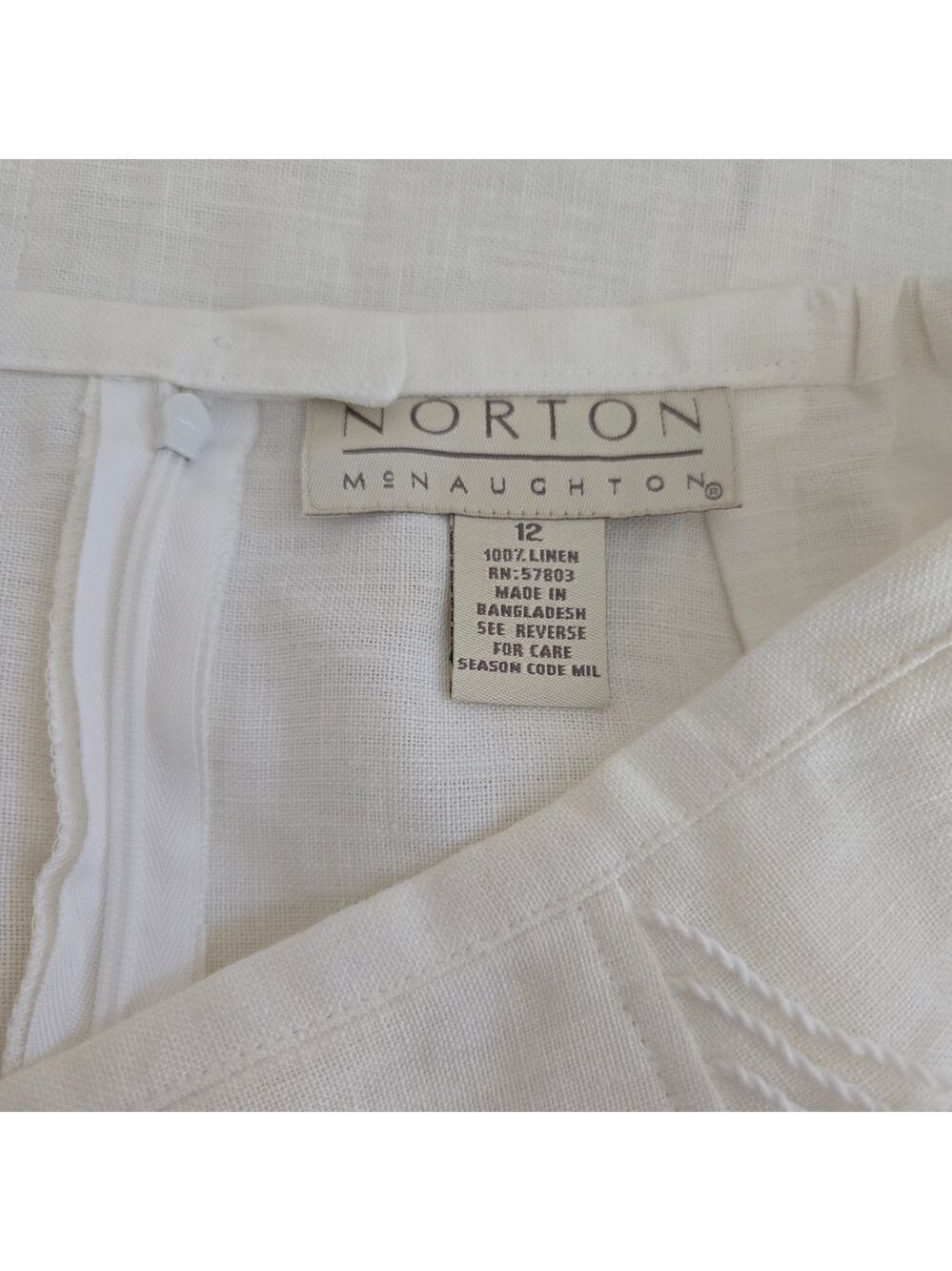 Norton McNaughton White Linen Faux Wrap Skirt Size 12 NWOT - Picture 6 of 7